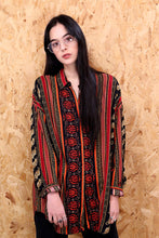 Grecian Filigree Striped Vintage Blouse