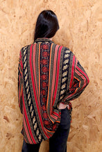 Grecian Filigree Striped Vintage Blouse