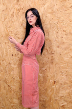 80s Red Candy Striped Midi Dress