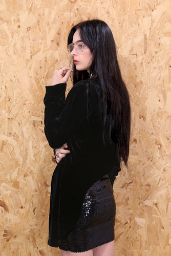 Black Sequin Tube Skirt