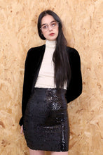 Black Sequin Tube Skirt
