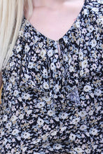 Frilled Black Floral Top