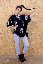 Black Printed Slouchy Top
