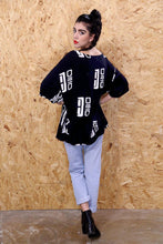 Black Printed Slouchy Top