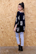 Black Printed Slouchy Top