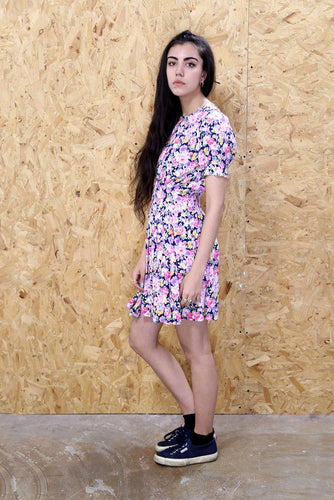 90s Floral Skater Dress