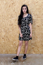 90s Grunge Floral Black Dress