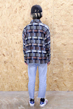 Collared Geometric Print Pull Over With Zip
