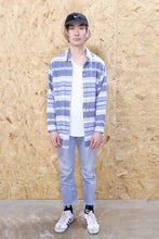 Blue And White Navajo Stripe Shirt