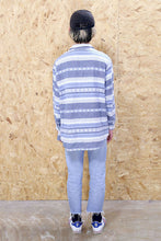 Blue And White Navajo Stripe Shirt