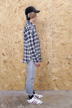 Blue and White Check Textured Shirt