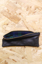 Black Leather Zipped Pouch