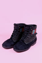 Black Suede Mocassin Boots