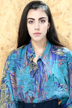 Abstract Print Silk Shirt